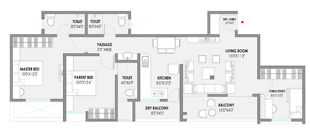 Adya Alcove Wakad 3 BHK